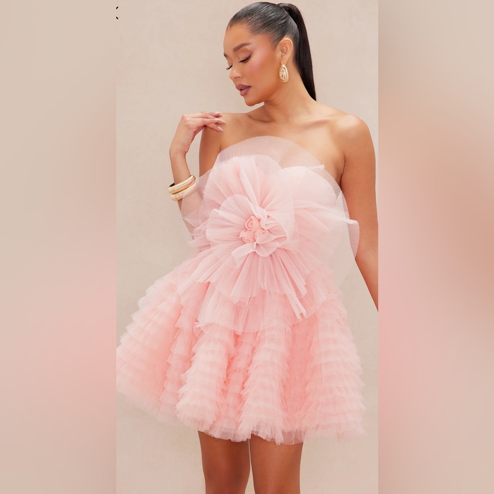 Pink Ruffled Tull Dress